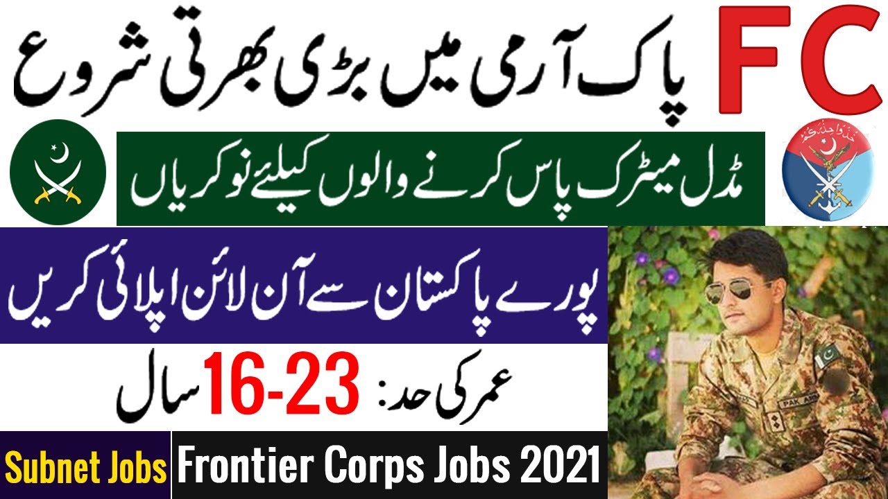 FC Jobs 2021 Pakistan | Frontier Core Jobs 2021 | Fc jobs 2021 | Pak army Fc jobs 2021