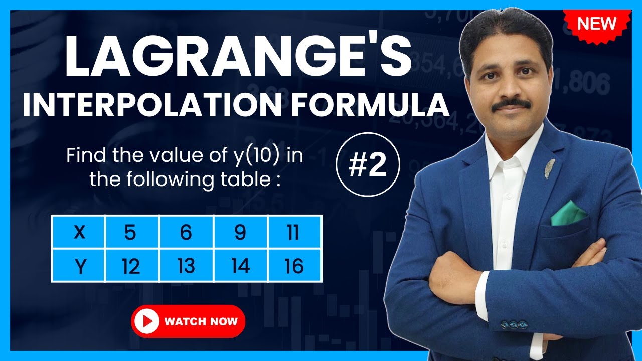 LAGRANGE'S INTERPOLATION FORMULA FOR UNEQUAL INTERVAL SOLVED PROBLEM 2 