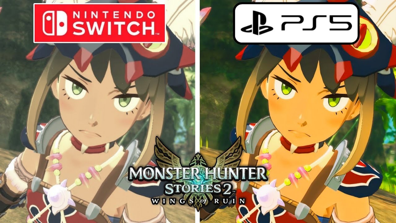 Monster Hunter Stories 2 Wings of Ruin PS5 vs Nintendo Switch Graphics Comparison