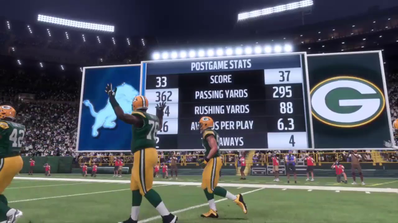 Madden 18 - Detroit Lions vs Green Bay Packers - Full Game Simulation Nation