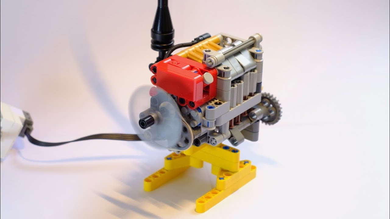 How to build a LEGO Technic engine with working valves. Step by step guide