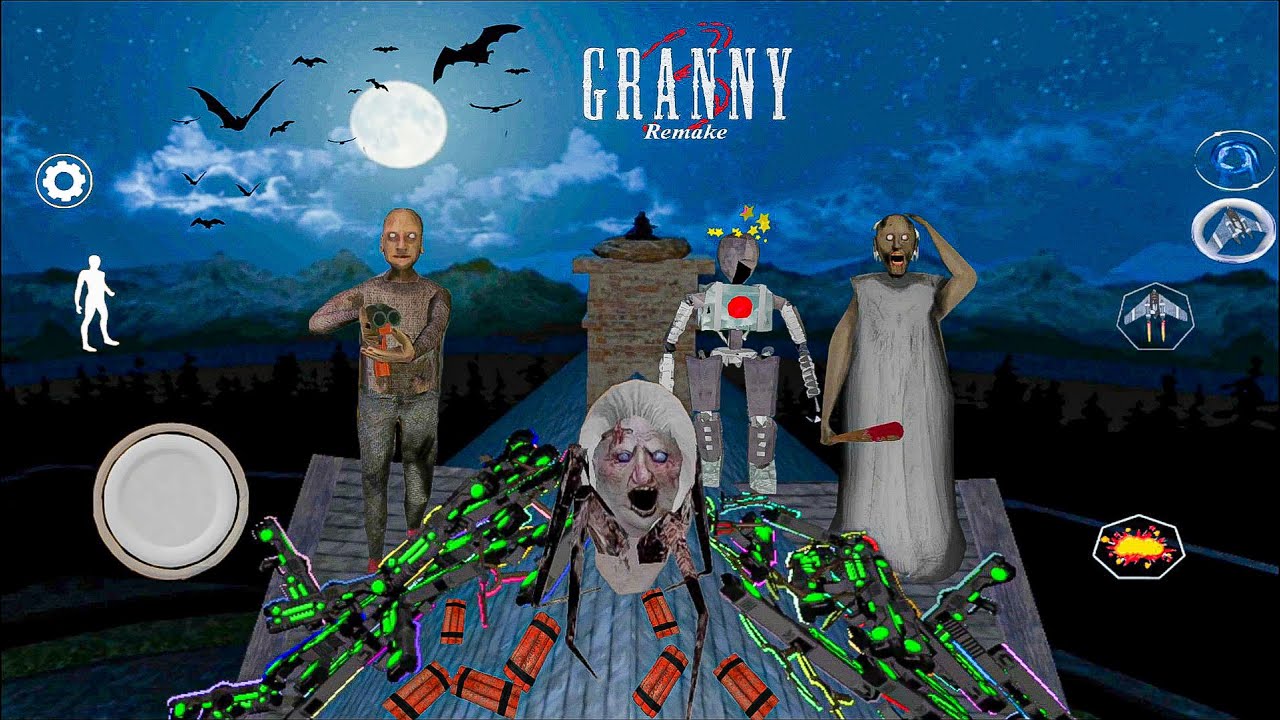 Granny 3 Remake - All Weapons Vs Granny Grandpa Mom spider And Meto Robot || All weapons Challenge 😀