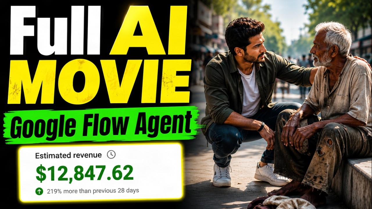 How to Create a Full AI Movie with Google Flow Agent (Real Face + Real Voice)