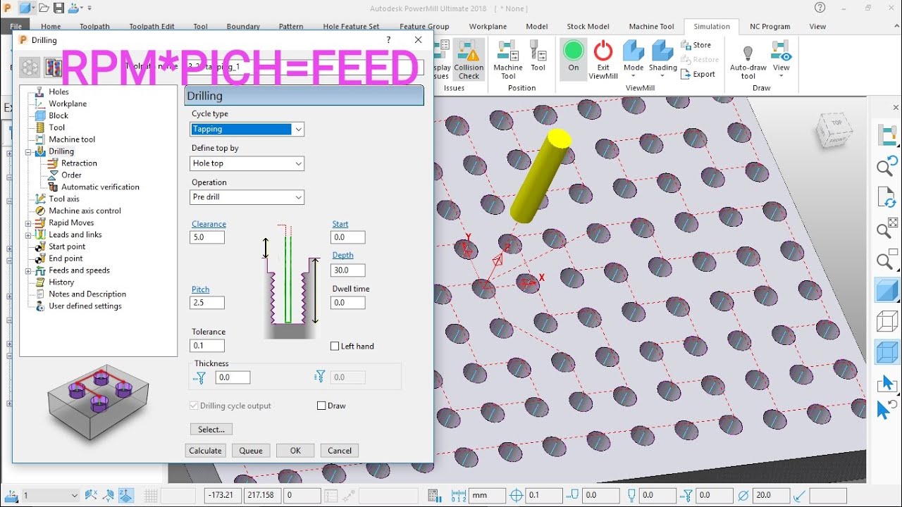 TAPPING PROGRAM DELCAM POWER MILL 3D PROGRAMMING
