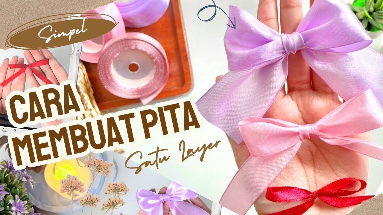Cara Membuat Pita Dari Tali Pita | Gift Wrapping | DIY Ribbon Bow