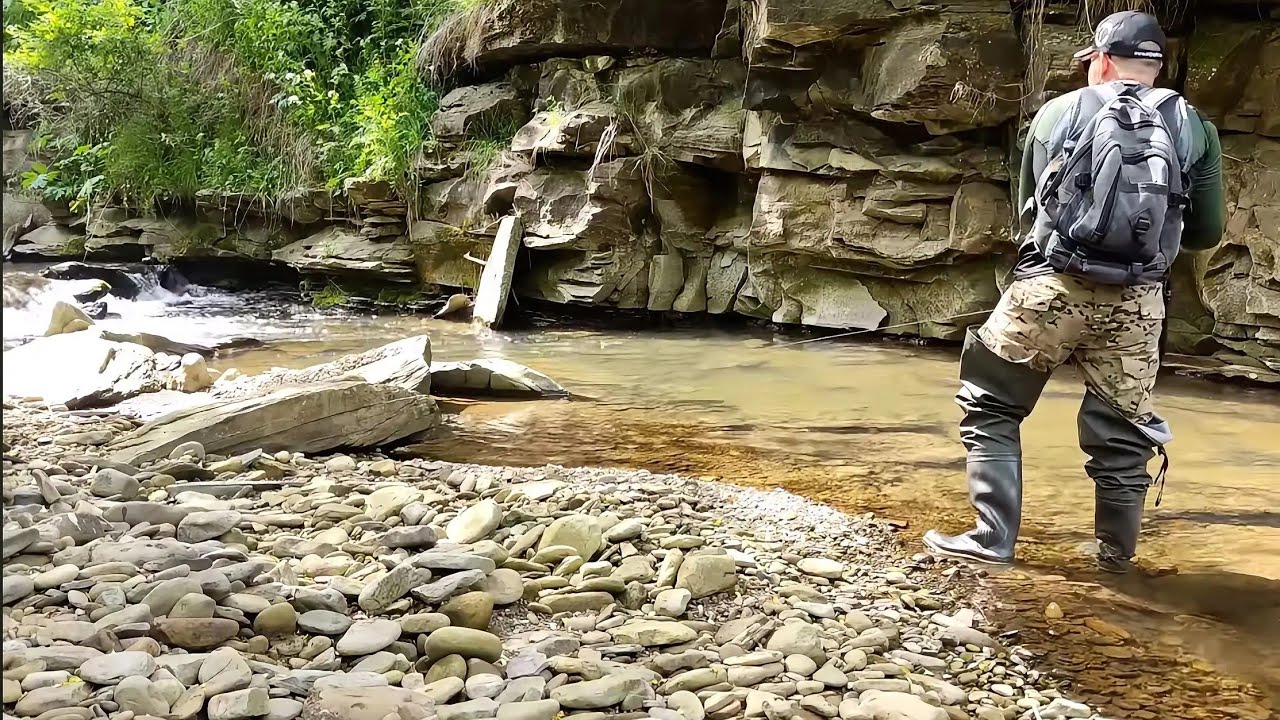 ловля форели на горном ручье