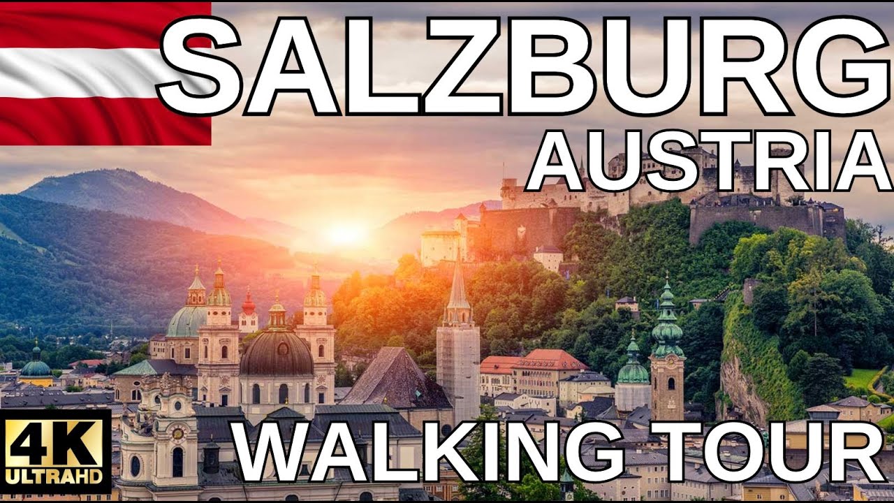 Salzburg, Austria 4K-UHD - Walking Tour of the castle and the city center  - With Captions!