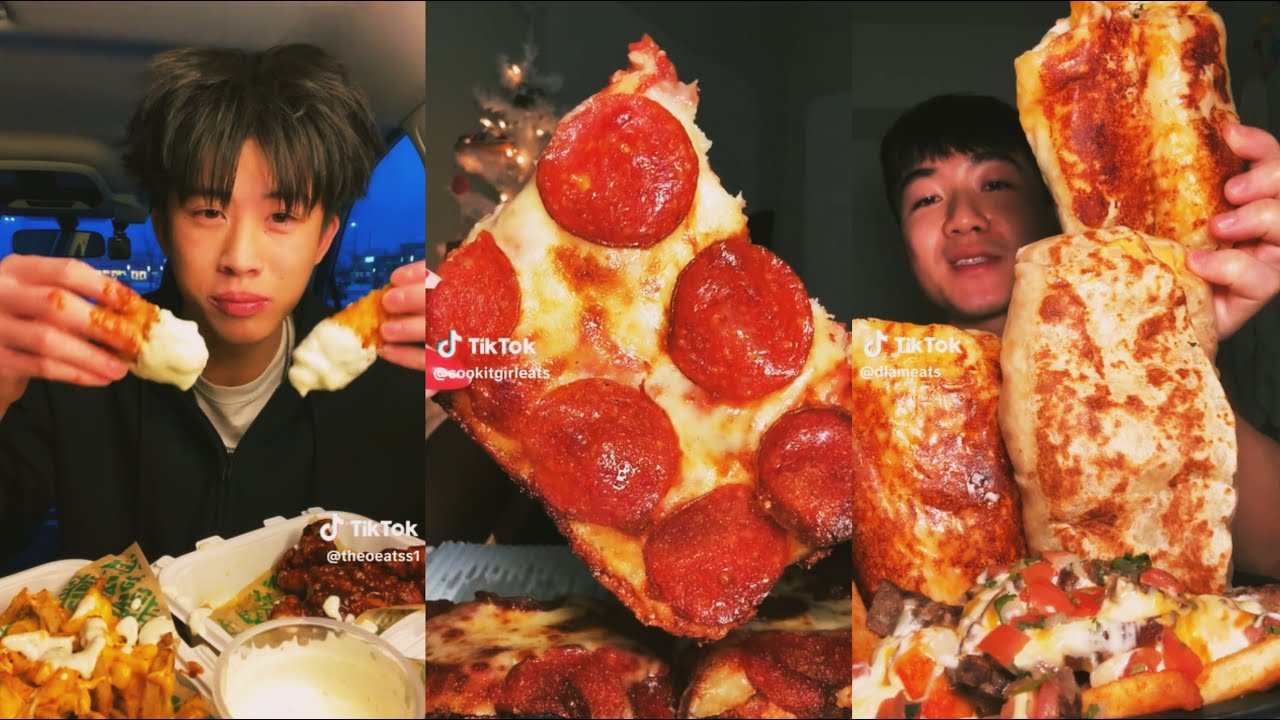 Tiktok Mukbang Compilation | Wingstop, Tacobell, Chilli's
