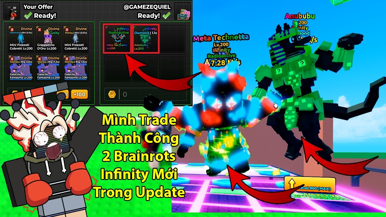 Mình Trade Thành Công 2 Brainrot INFINITY Và Mở Hơn 10 Divine Block | Escape Tsunami For Brainrots
