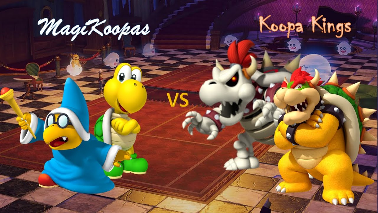 Mario Tennis Aces - Kamek and Koopa Troopa vs Bowser and Dry Bowser (MagiKoopas vs Koopa Kings)
