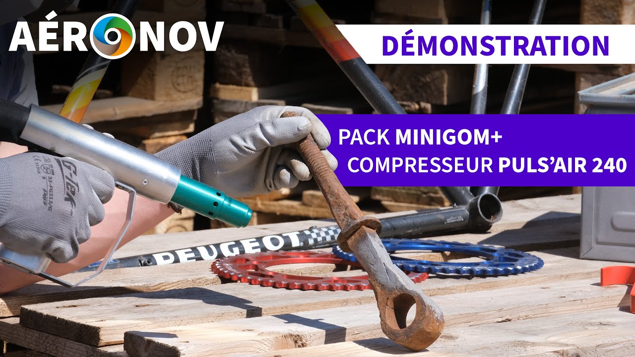 D&eacute;monstration du pack a&eacute;rogommeuse MINIGOM+ et son compresseur PULS'AIR 240