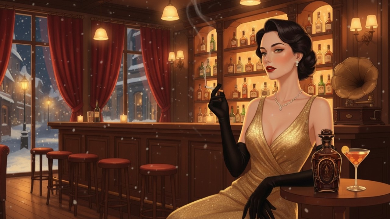 Snowy Vintage Jazz Bar Playlist | 1930s–1940s Nostalgic Lounge Music for Cozy Nights & Relaxing Mood