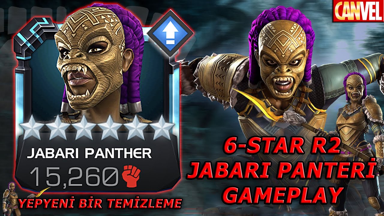 6-STAR R2 JABARI PANTERİ GAMEPLAY | İŞLEVSELLİKTE YEPYENİ BİR NOKTA, AV MODU KANAMA HASARI - MCOC