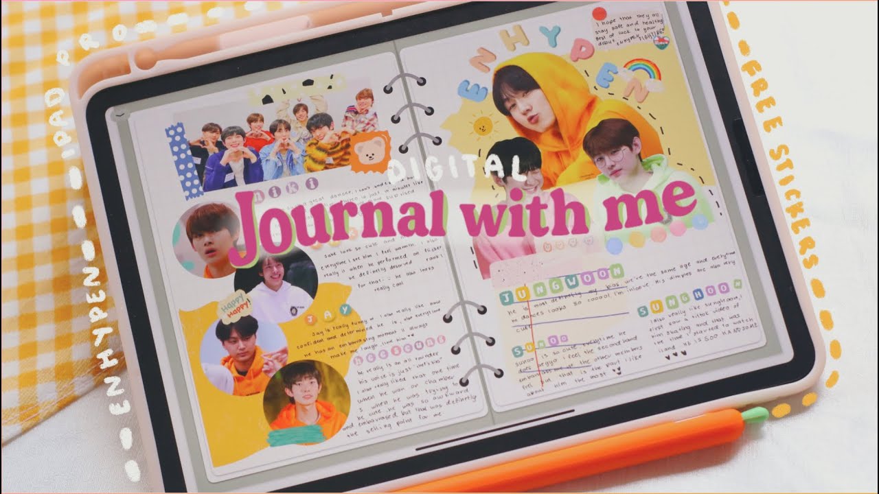 💗Digital Journal with me Ft. ENHYPEN😍⭐️+Free Stickers❤️