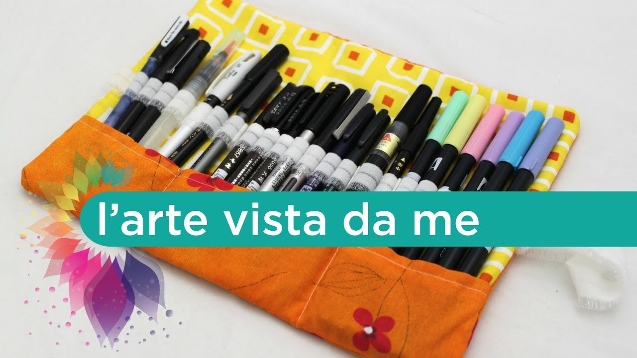 Cucito Creativo TUTORIAL: Astuccio che si arrotola Fai da te - Portapenne DIY