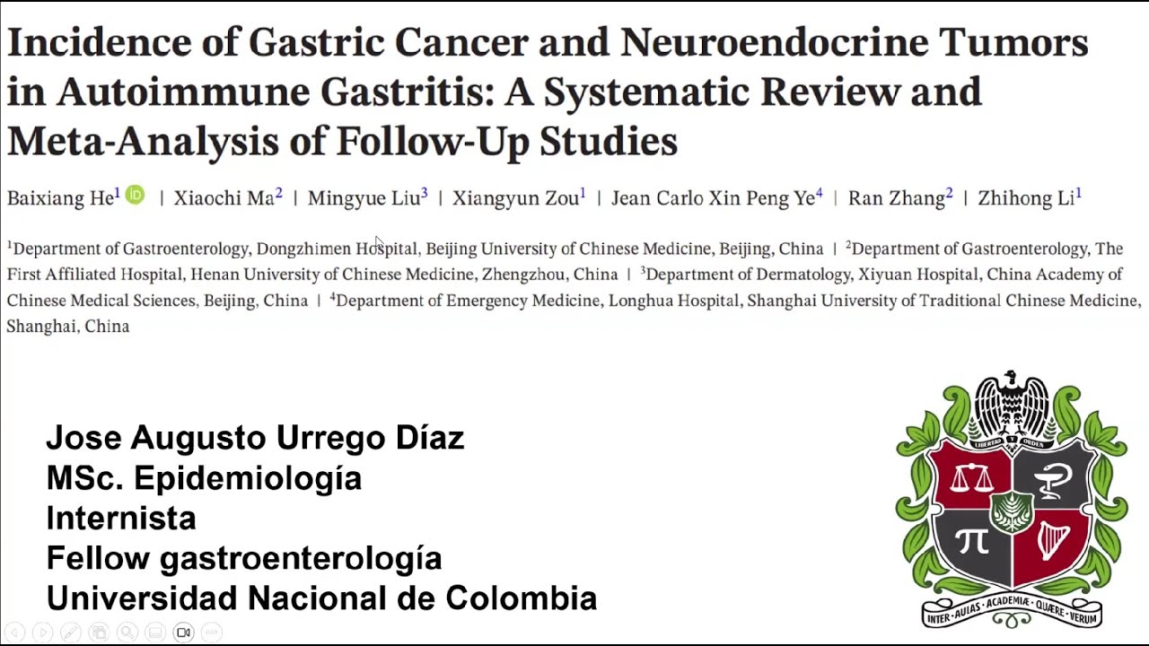 Dr. José Urrego - Incidencia de Cáncer Gástrico y tumores neuroendocrinos en gastritis autoinmune.