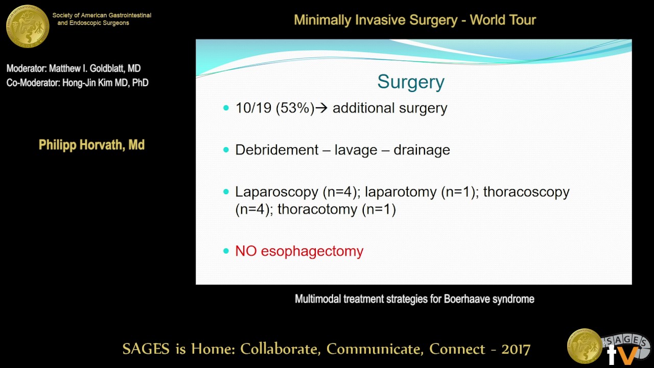 Multimodal treatment strategies for Boerhaave's syndrome