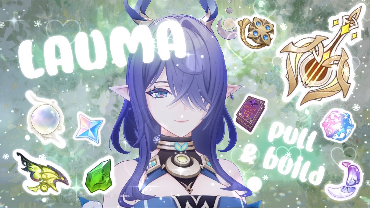 LUCKY Lauma pulls! .☘︎ ݁˖⋆☾⭑ pulling & building Lauma ✩ ₊˚🦌⊹♡ cozy Genshin gameplay