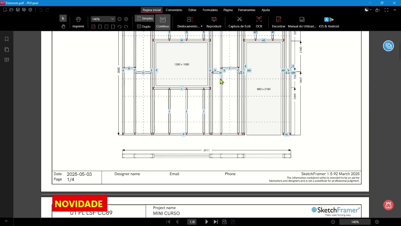 🟢 // MODELAGEM // #003 #sketchFramer #steelframe