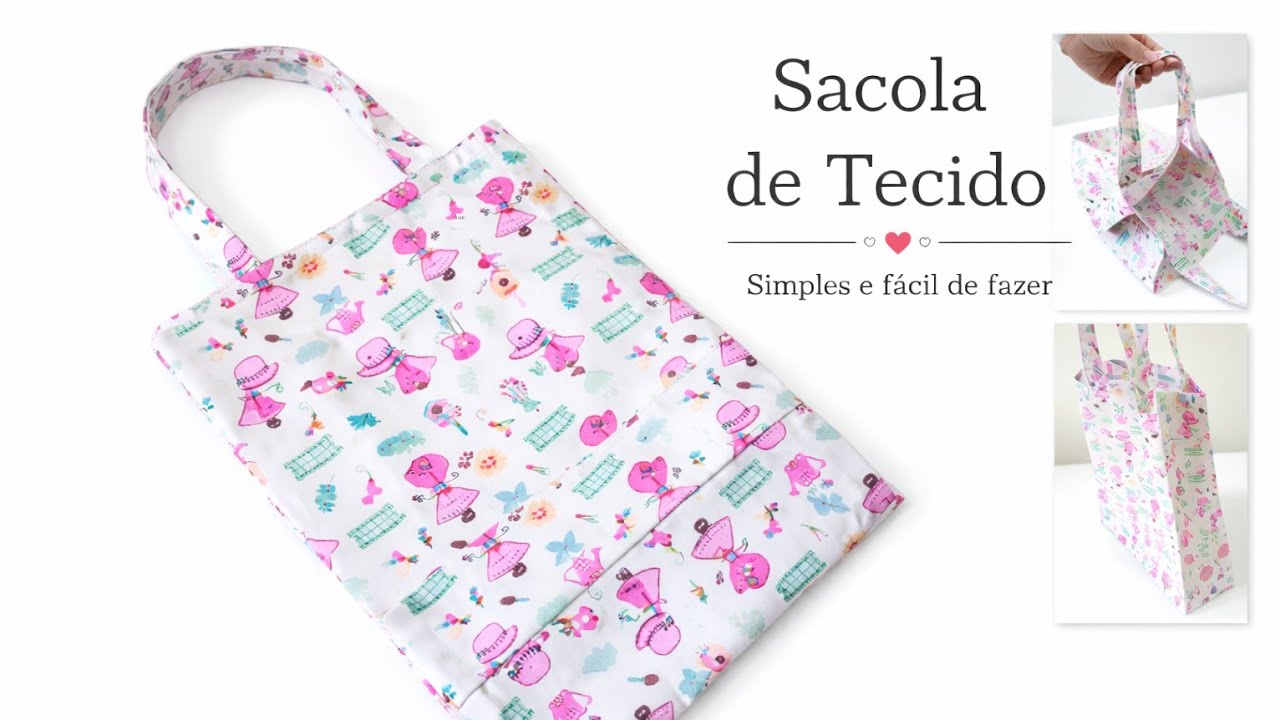 Como fazer uma Sacola de Tecido | Ecobag | Sacola sem forro 