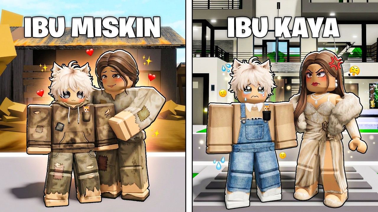 IBU MISKIN VS IBU KAYA DI BROOKHAVEN ROBLOX