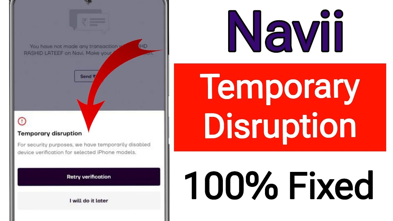 Navi app temporary disruption problem || Temporary disruption problem navi upi app