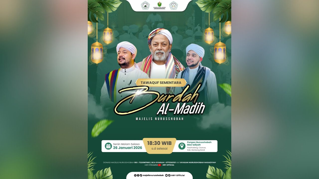 🔴LIVE |  Tawaquf Sementara Rutinan BURDAH AL-MADIH Majelis Nurusshobah | 26 Januari 2026