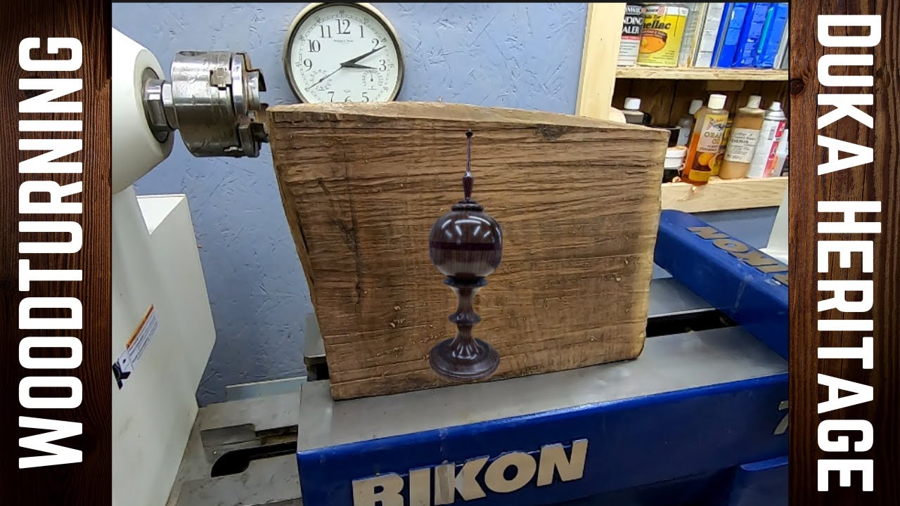 Woodturning - Claro Walnut and Purple Heart Pedestal Box