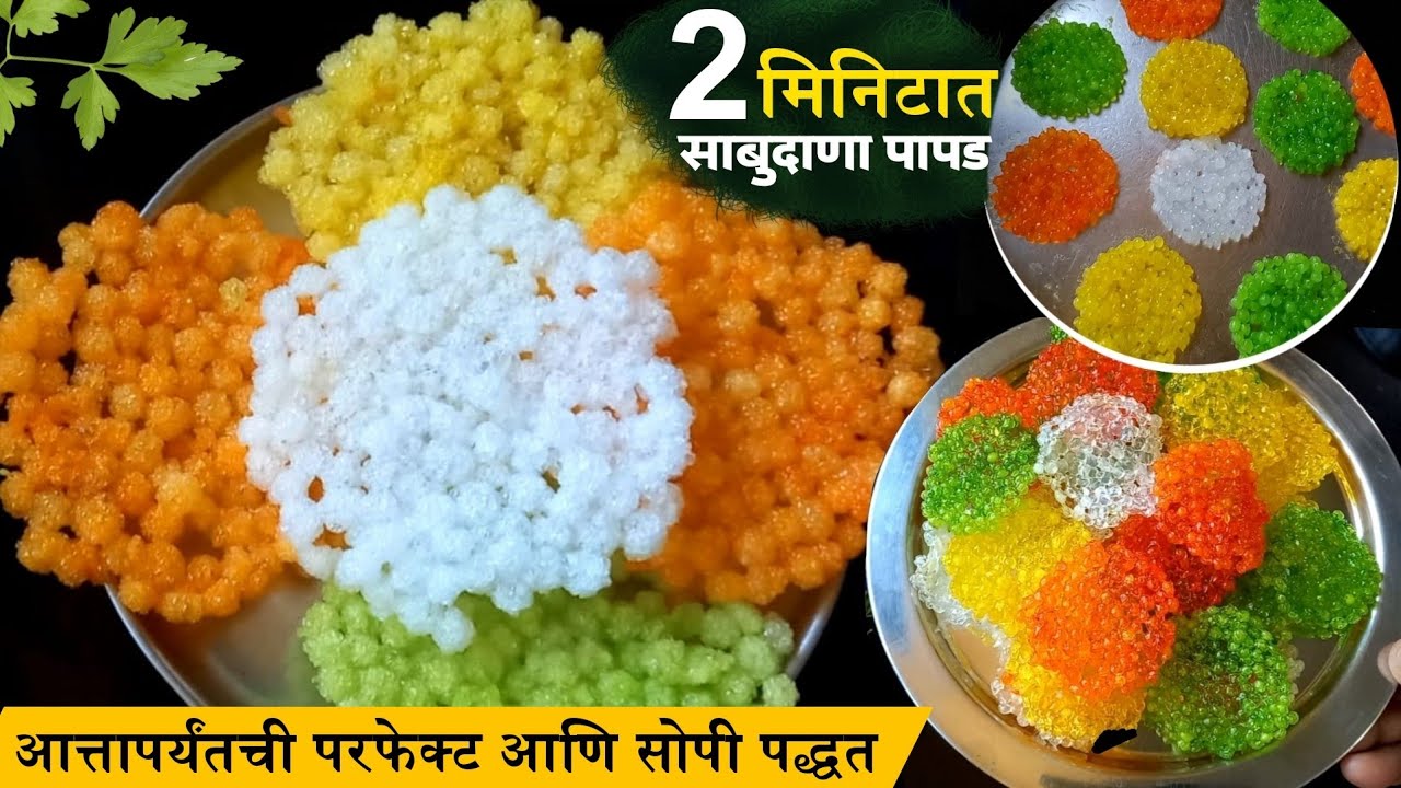 फक्त 2 मिनिटात बनवा साबुदाणा पापड | आतापर्यंतची परफेक्ट व सोपी पद्धत | Shabudana papad recipe 