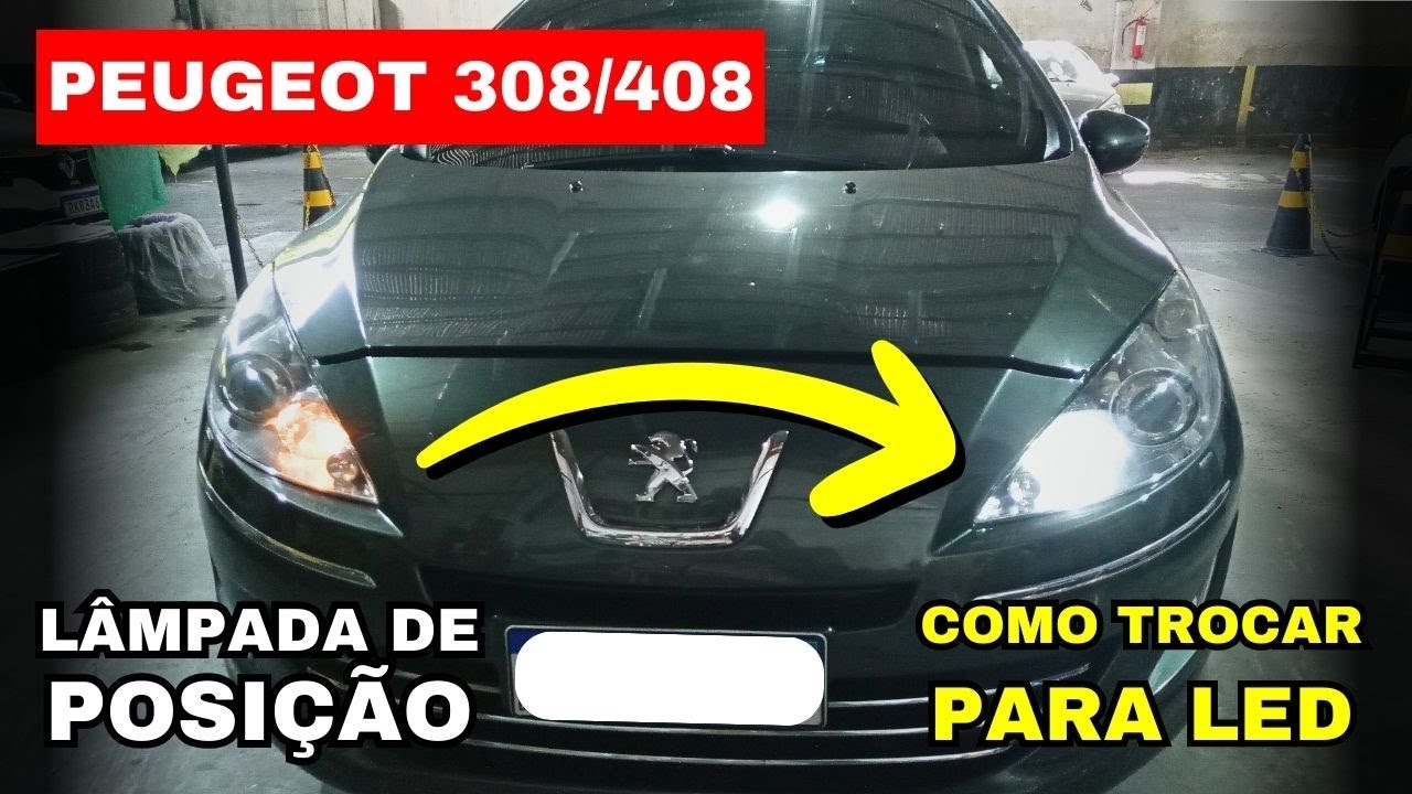 Como Trocar Lâmpada de Posição Peugeot 408 - Instalando Led na Lanterna do Peugeot 308 - FVM