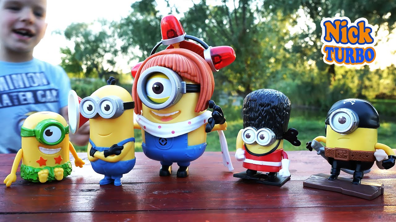 Миньоны игрушки из Хеппи Мил МакДональдс и конструктор с Ник Турбо Minions toys McDonald's