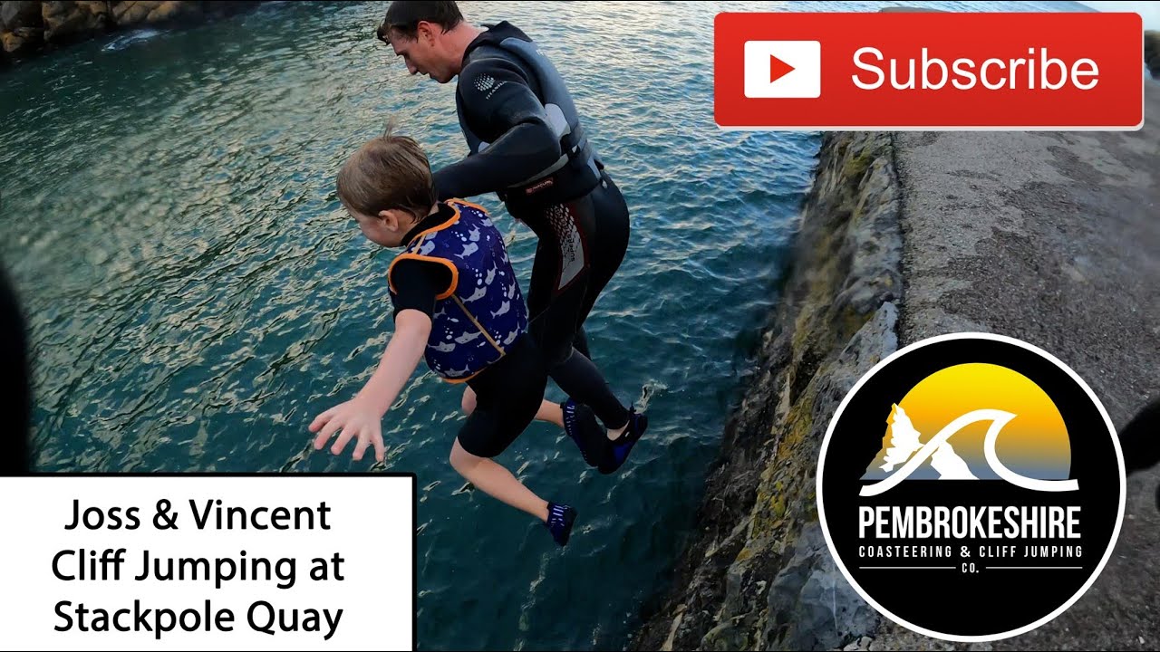 Joss & Vincent Cliff Jumping at Stackpole Quay