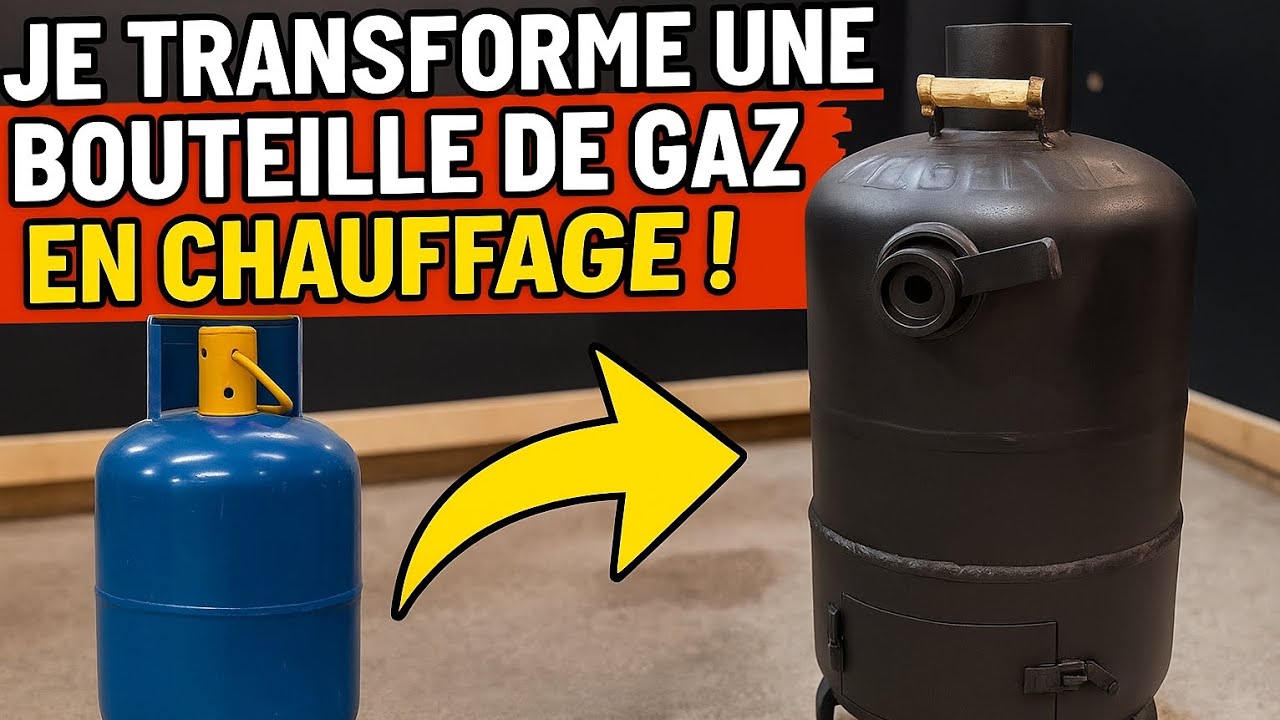 🔥Fabrication d'un poêle à bois avec deux bouteilles de gaz 🔥#bricolage #creative #bricolagefacile