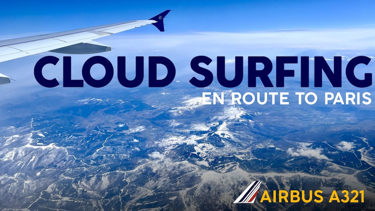 CLOUD SURFING 🛬 FLYING Over The PYRENEES【4K In Flight Video】Air France A321
