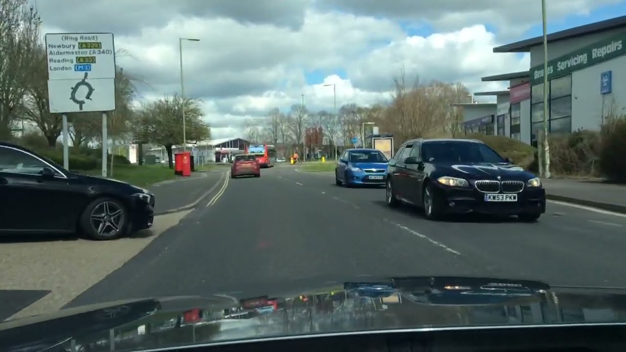 Houndmills Roundabout Following Signs to Aldermaston A340, Basingstoke Driving Test Route Help Tips