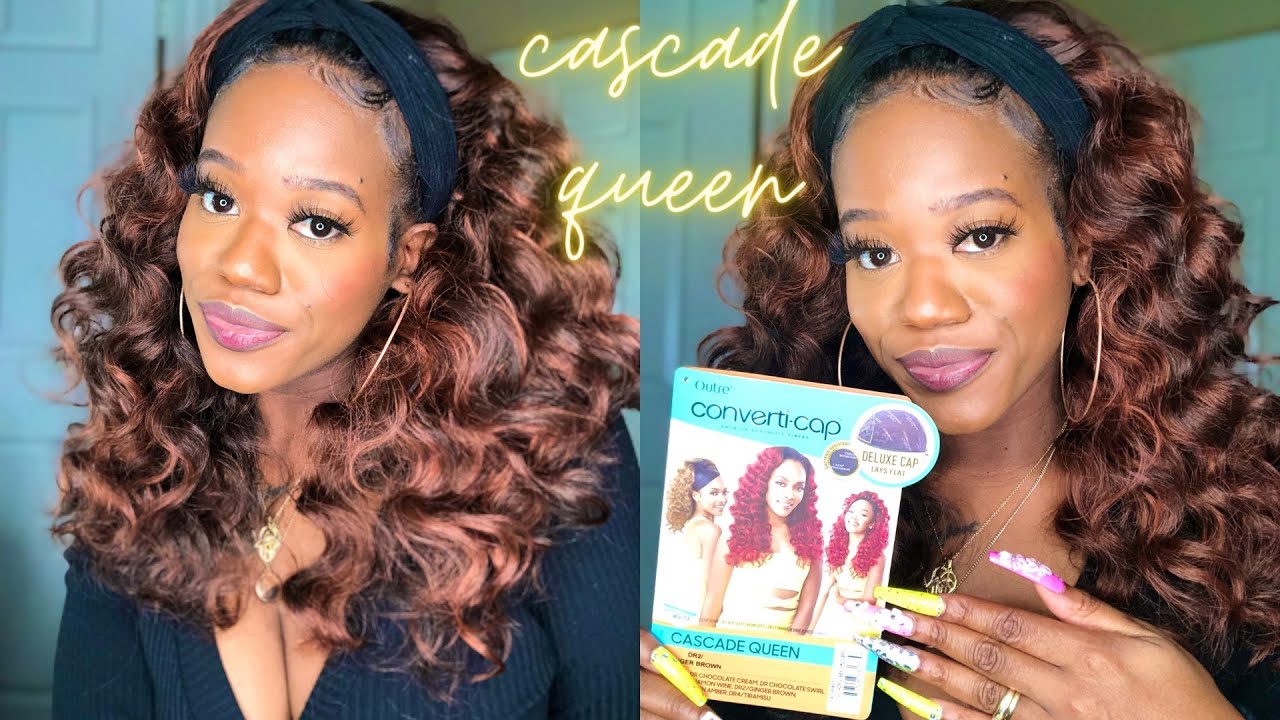 CUTE WORK & EVERYDAY WIG under $25! OUTRE CONVERTI CAP CASCADE QUEEN DR2 GINGERBROWN JusTika