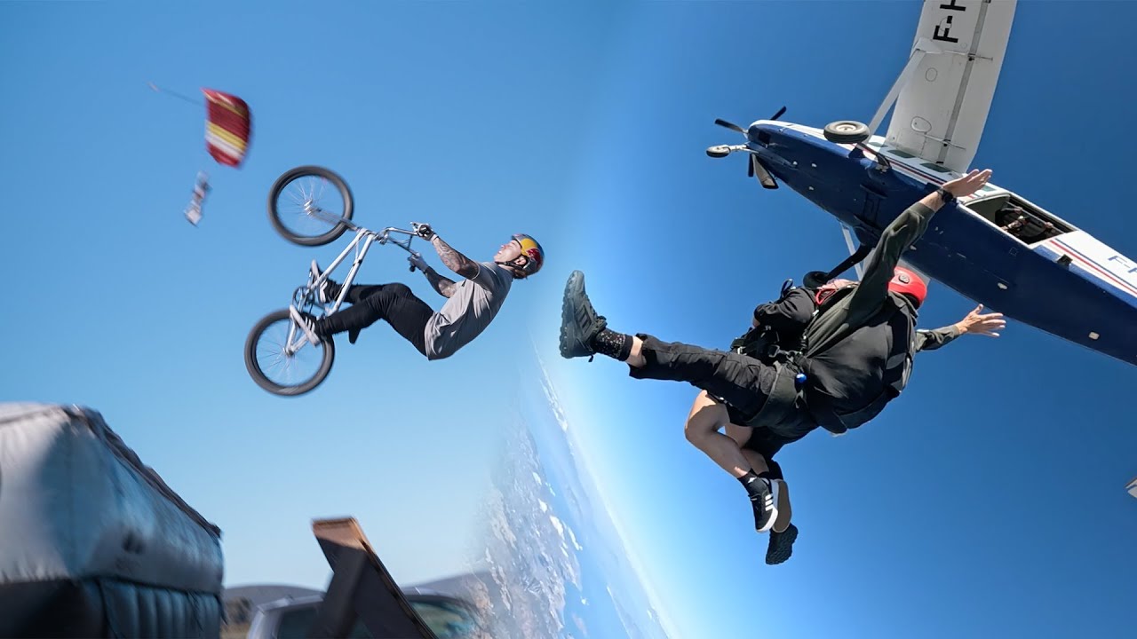 WE WENT SKYDIVING!😱 *RIDING BMX UNDERNEATH JUMPERS*