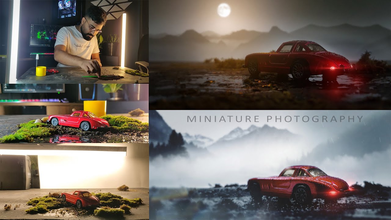 Miniature Photography | Vintage Toy Car | Photo Manipulation Timelapse Video.