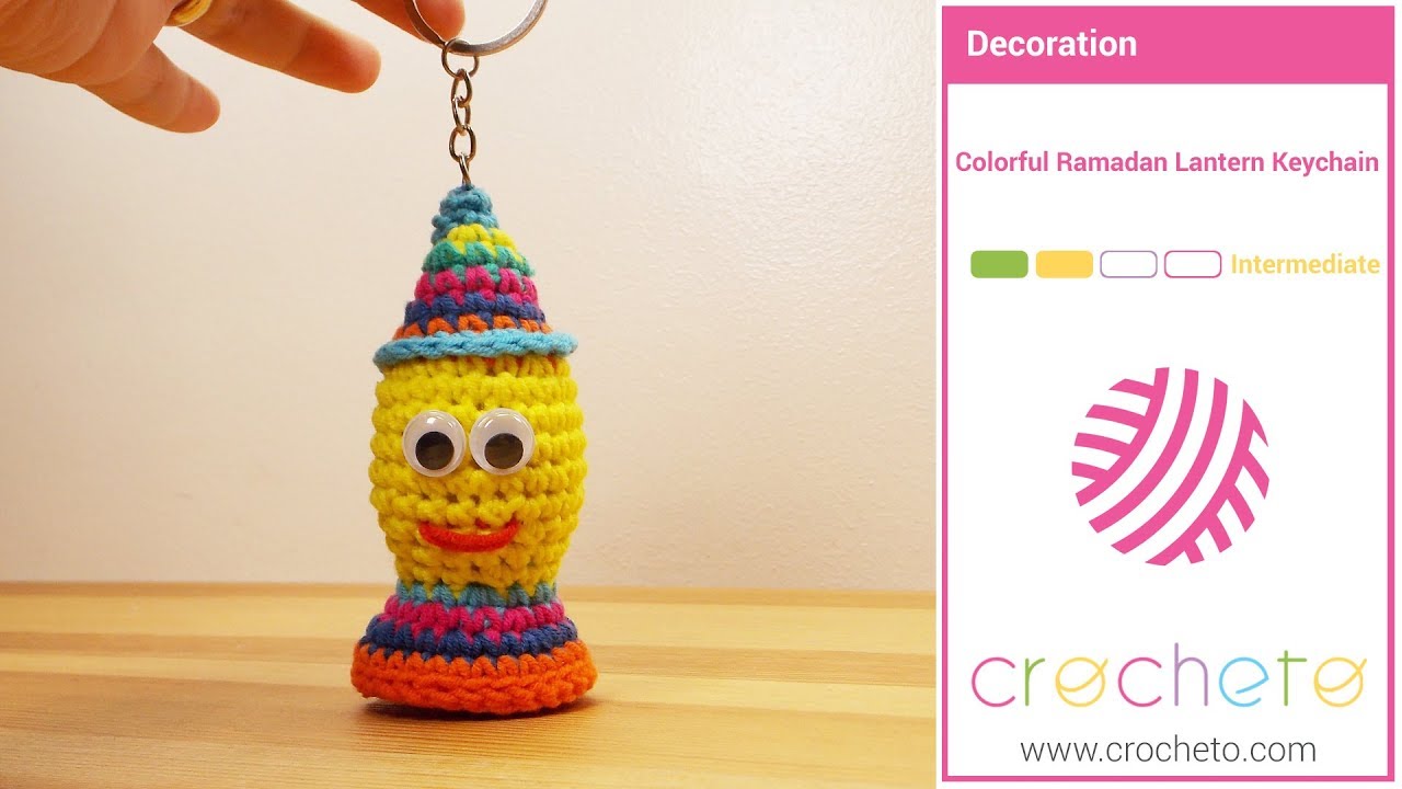 Learn how to Crochet: Colorful Ramadan Lantern Keychain