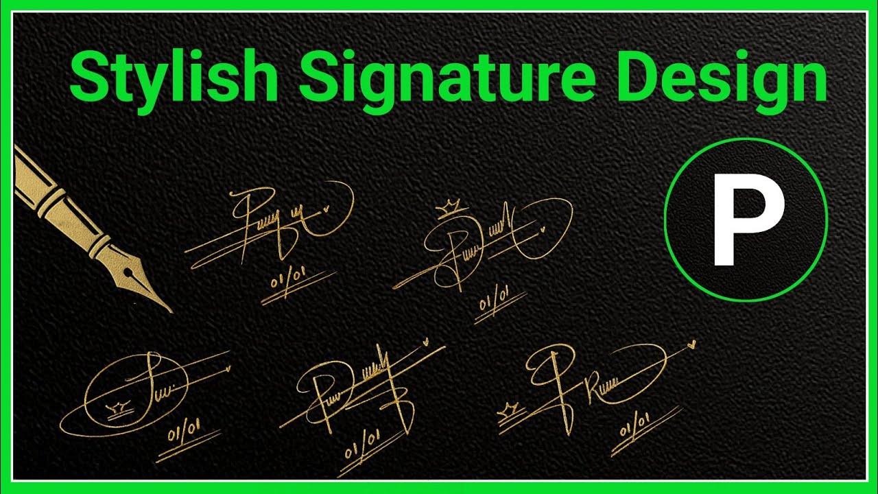 Stylish Signature Design with Letter 'P' | Unique English Signature Tutorial