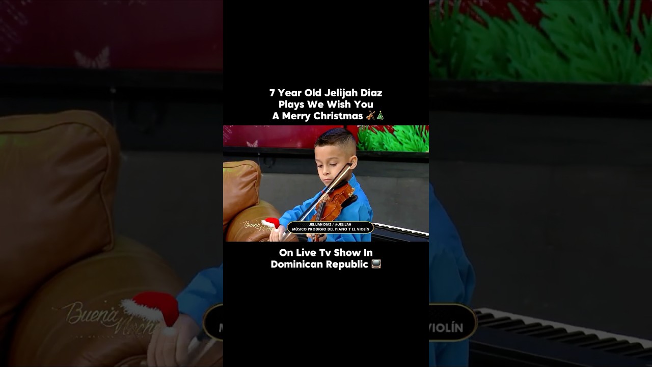 7 Year Old Violin Prodigy Plays We Wish You a Merry Christmas on Buenas Noches TV 🎻🎄 Jelijah 