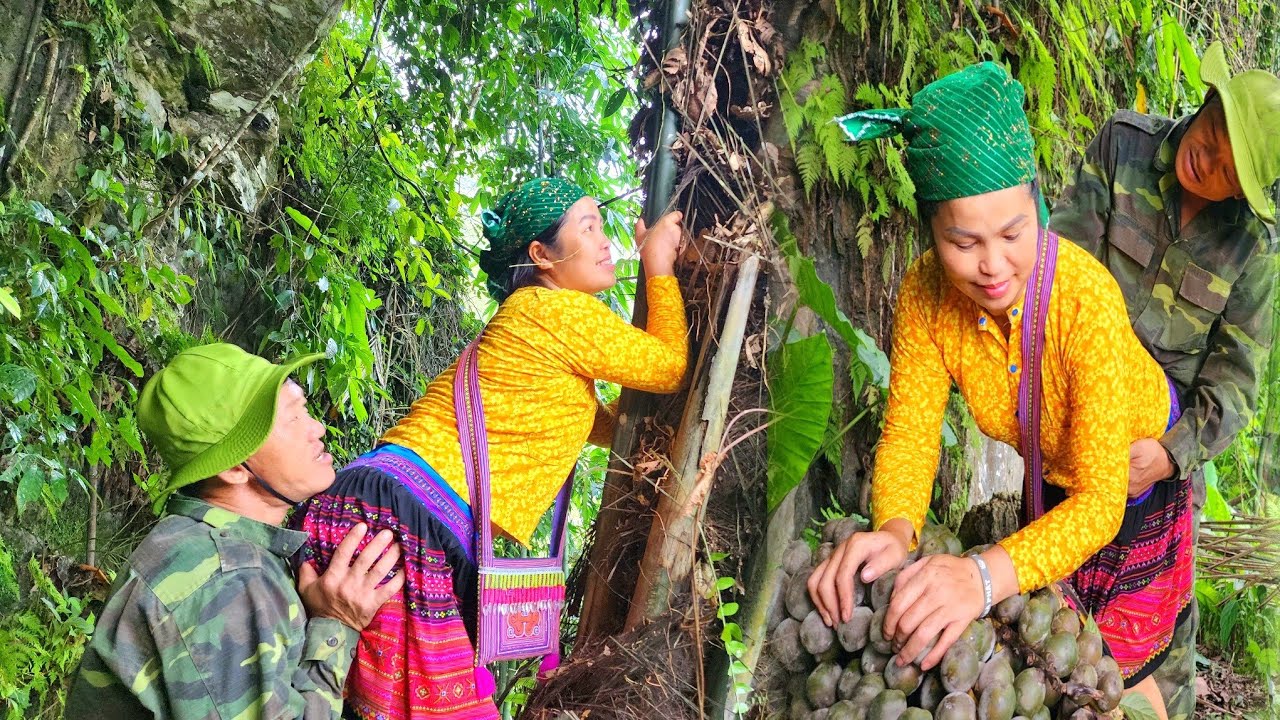 For daily meals, the girl earns money to make ends meet by selling forest fruits