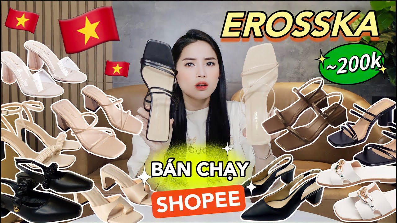 [REVIEW] 10 MẪU GIÀY DÉP EROSSKA BÁN CHẠY  SHOPEE | [Video có chứa Affiliate Marketing]