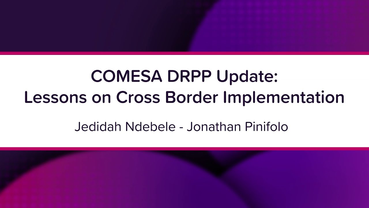 COMESA DRPP Update - Lessons on Cross Border Implementation