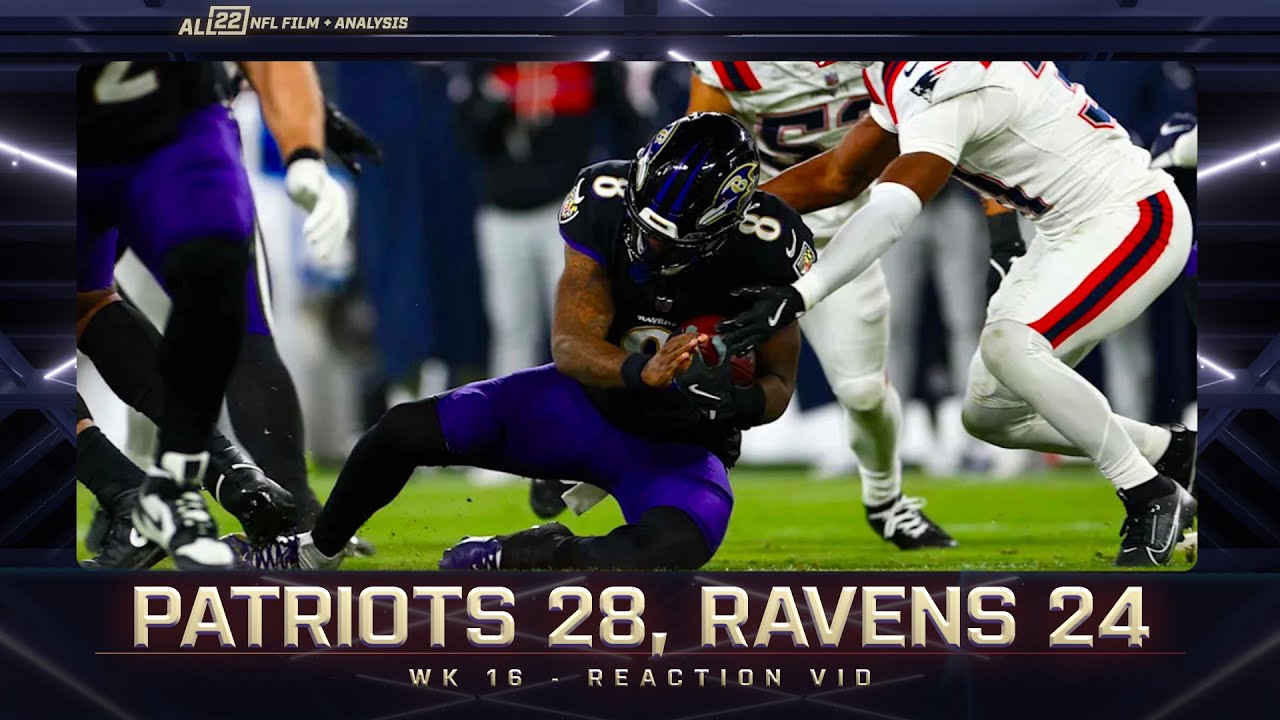 PATRIOTS 28, RAVENS 24: ALL 22 FILMS WEEK 16 REACTION VIDEO #ravens #ravensflock #baltimoreravens