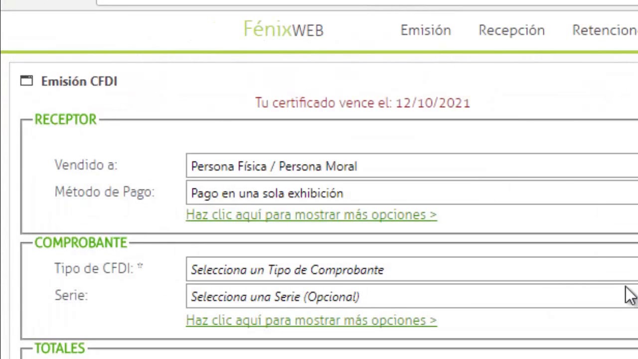 Emision cfdi 33 Fenix WEB