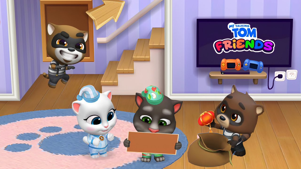 Roy Raccoon stole the Lunar New Year decorations in My Talking Tom Friends new update Gameplay 