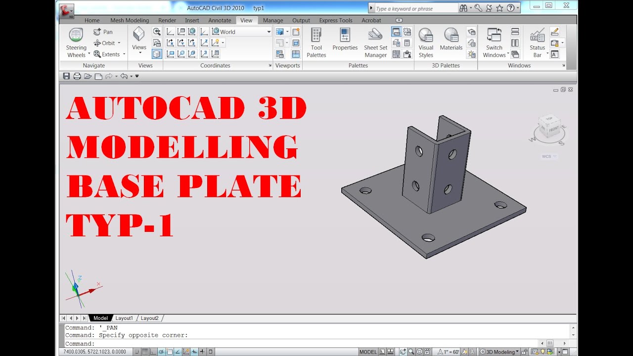 AUTOCAD 3D, How to drawing base plate typical 1, autocad | rvmags