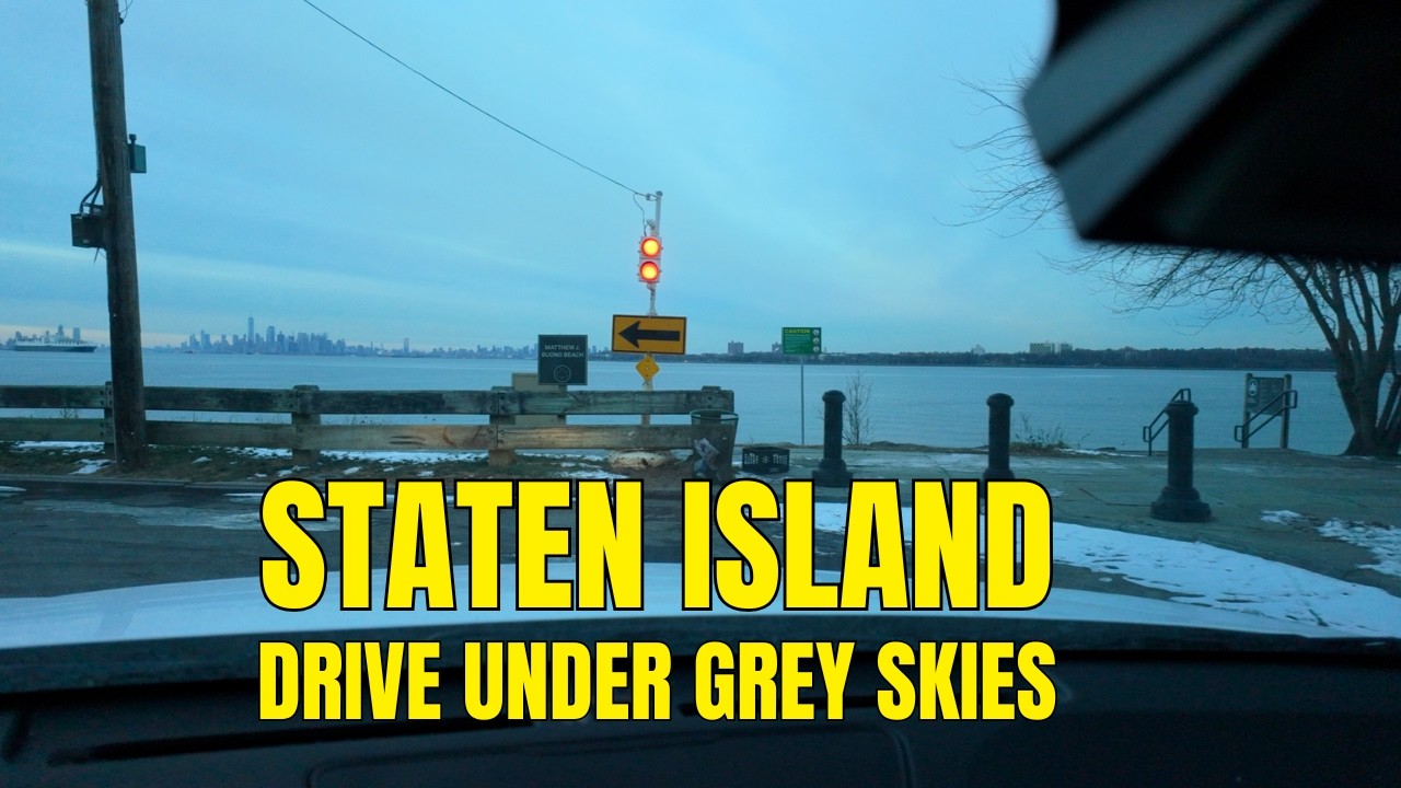 Driving Under Grey Skies 4K | Staten Island, New York