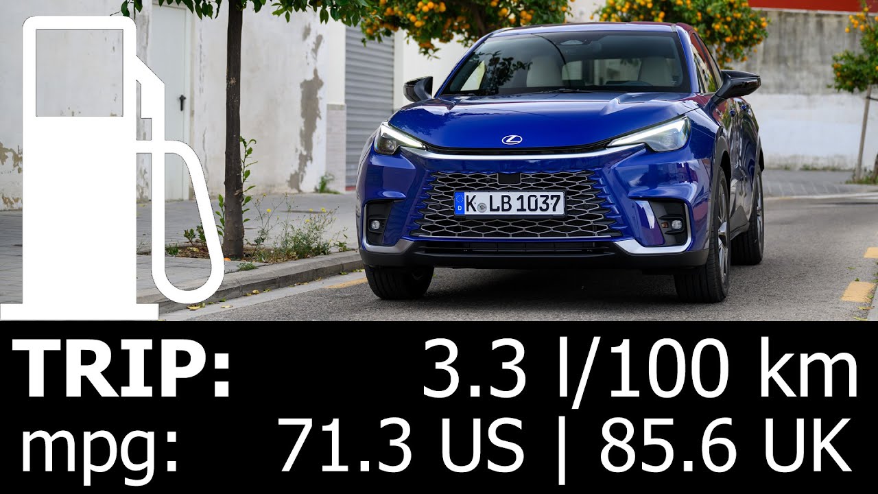 Lexus LBX Hybrid trip with fuel consumption economy test sub-urban city mpg l/100 km HEV FWD 136 HP